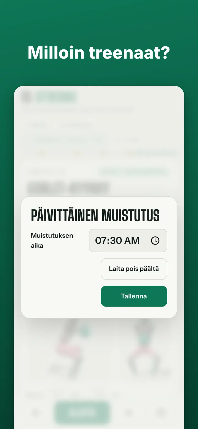 Milloin treenaat?