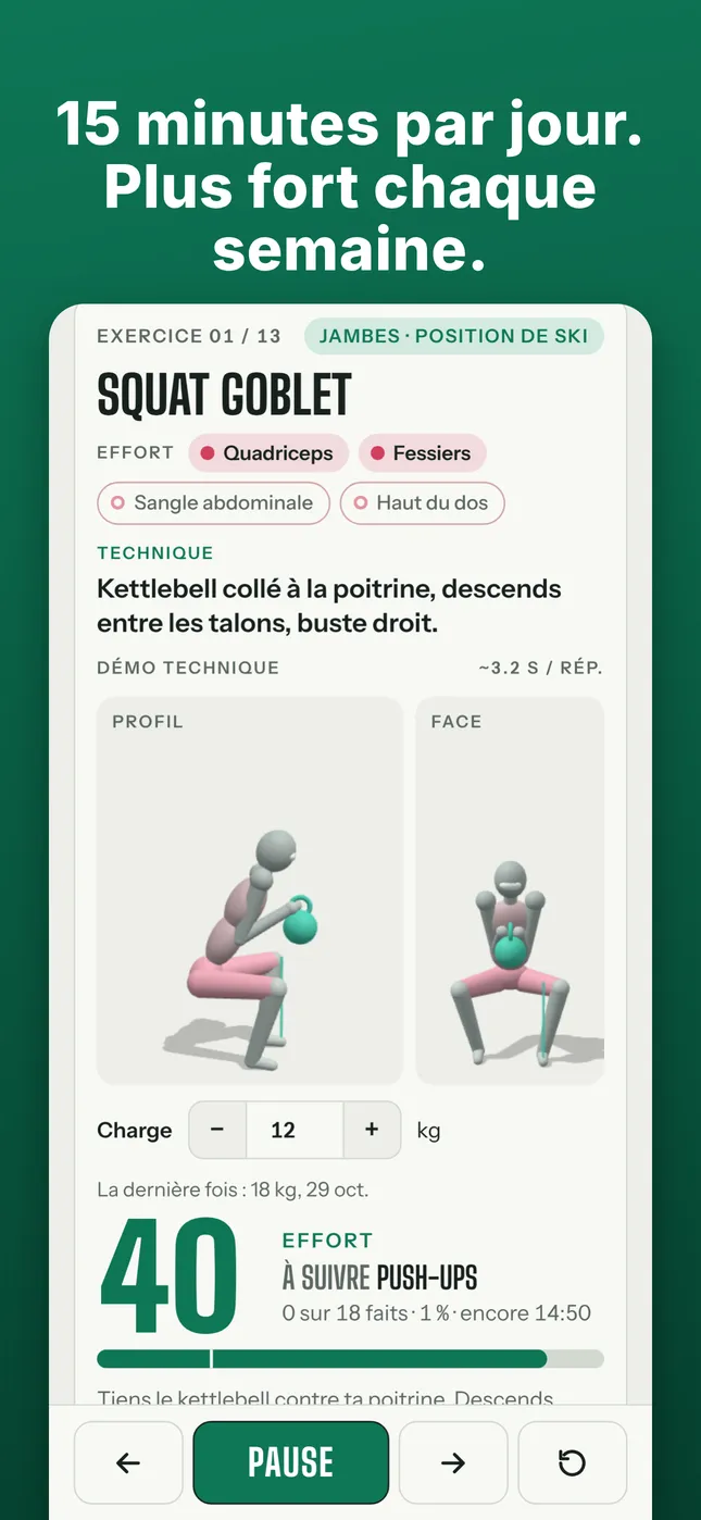 Circuit musculaire de 15 min