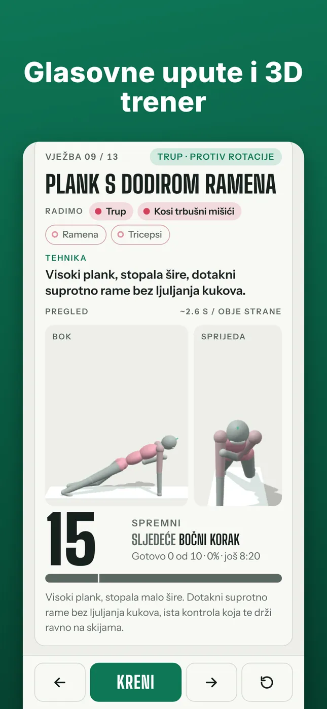 Glasovne upute i 3D trener