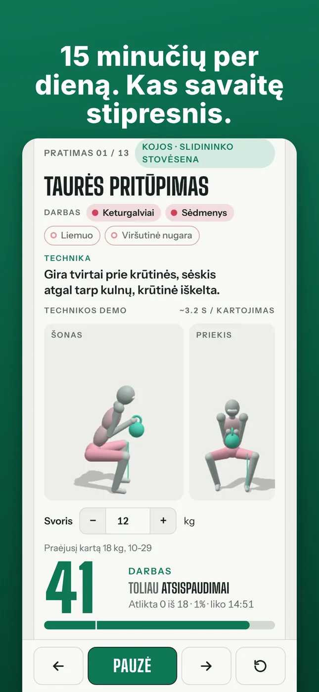 15 min. jėgos treniruotė